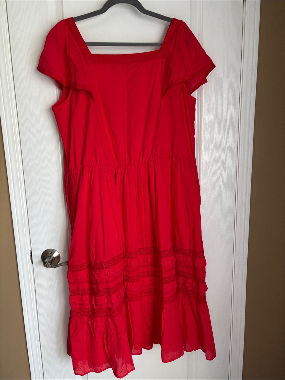 Women’s Red Ruffled Sundress - Picture 2 of 4